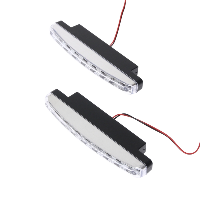 Дневные ходовые огни, 12 В, 24 Вт, 8 LED, 6500 К, провод 80 см, набор 2 шт Дневные ходовые огни, 12 В, 24 Вт, 8 LED, 6500 К, провод 80 см, набор 2 шт
