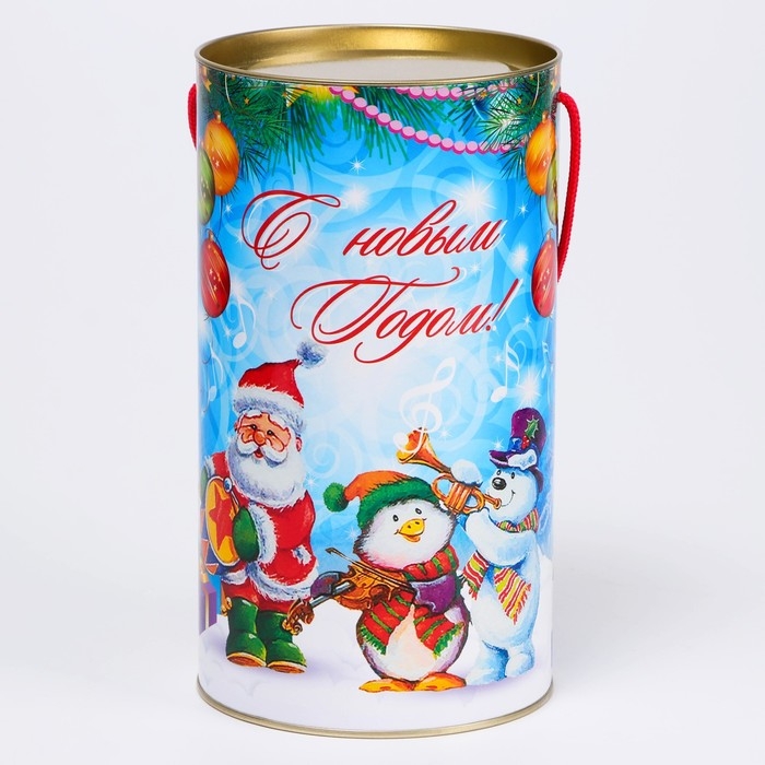 Новый год. Подарочная коробка, тубус «Новогодние музыканты» 120х220мм . Новый год. Подарочная коробка, тубус «Новогодние музыканты» 120х220мм .