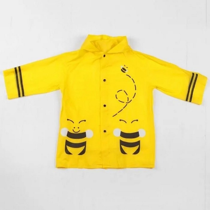 Дождевик детский Дождевик детский "Пчёлки" на кнопках с капюшоном, размер M, рост 100-110 см
