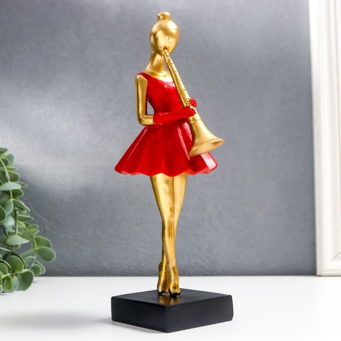 Сувенир полистоун  Сувенир полистоун "Девушка с духовым инструментом" МИКС 25х8х9,5 см