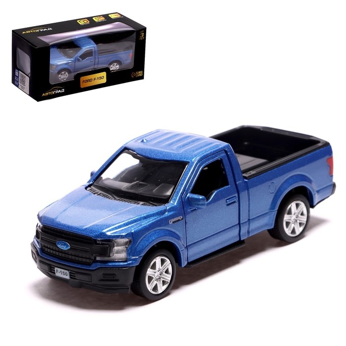 Машина металлическая FORD F-150, 1:32, инерция, открываются двери, цвет синий Машина металлическая FORD F-150, 1:32, инерция, открываются двери, цвет синий