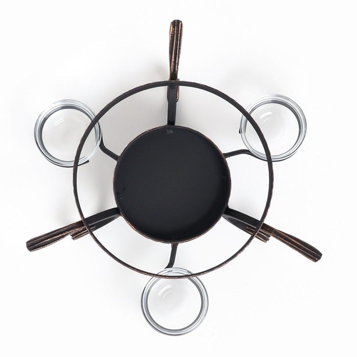 Подставка под садж кованная  Подставка под садж кованная "Шелковый путь" с соусницами, 25 см