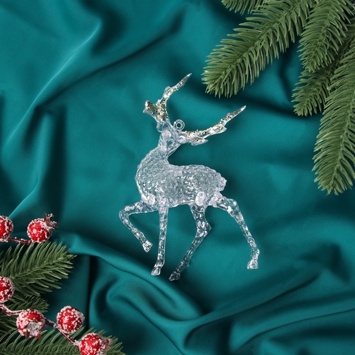 Украшение ёлочное Украшение ёлочное "Олень рога блеск" 13,5х8, прозрачный