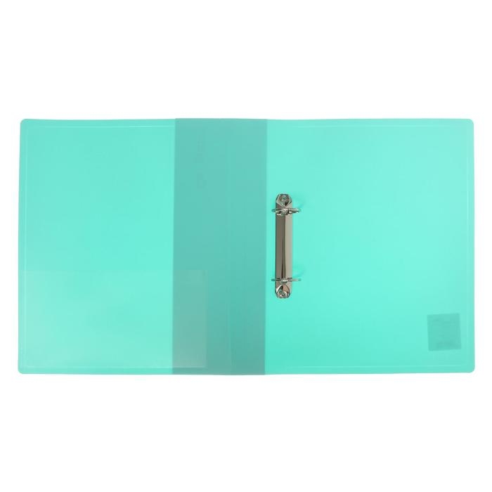 Папка на 2 кольцах А4 Calligrata, 40мм, 700мкм, карман на торце, ледяной зеленый Папка на 2 кольцах А4 Calligrata, 40мм, 700мкм, карман на торце, ледяной зеленый