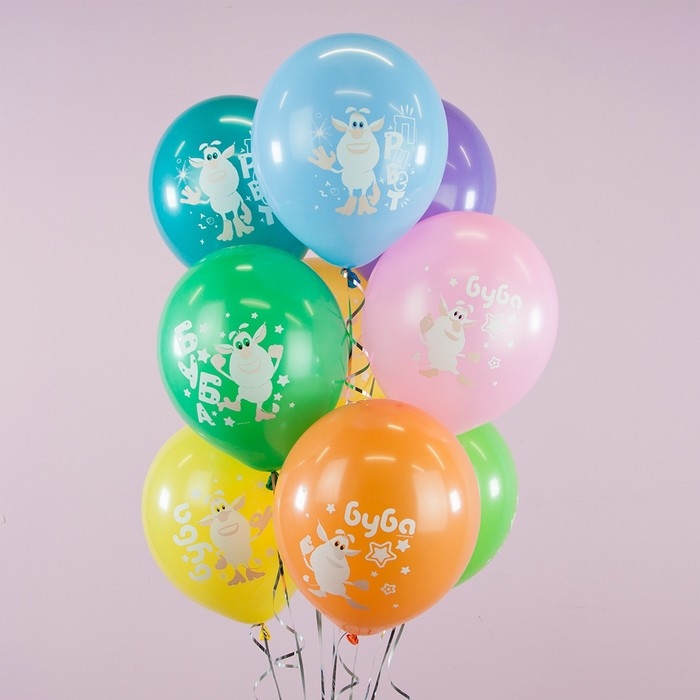 Шар латексный 12 Шар латексный 12" «Буба», пастель, 1-сторонний, набор 25 шт., МИКС
