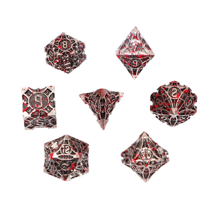 Набор кубиков для D&D (Dungeons and Dragons, ДнД)  Набор кубиков для D&D (Dungeons and Dragons, ДнД) "Время игры", серия: D&D, 7 шт, кровавые