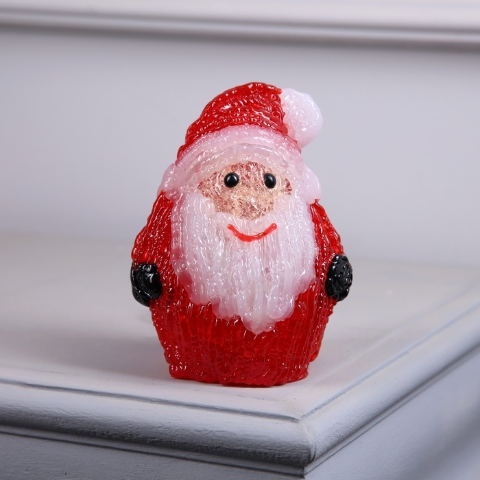 Фигура акрил.  Фигура акрил. "Дед Мороз" 15 см, 10LED, AAx2 (не в компл.), свечение белое