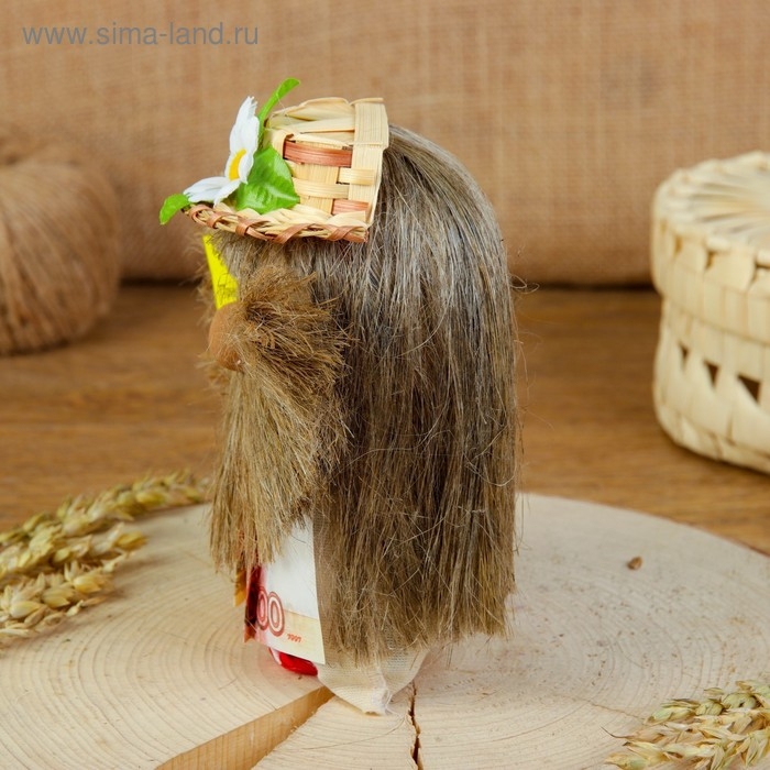 Оберег «Домовой Кузя с рублями», 16-18 см, микс Оберег «Домовой Кузя с рублями», 16-18 см, микс