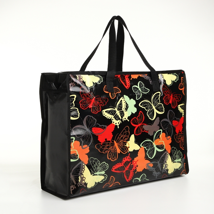 Сумка хозяйственная на молнии, цвет чёрный/разноцветный Сумка хозяйственная на молнии, цвет чёрный/разноцветный