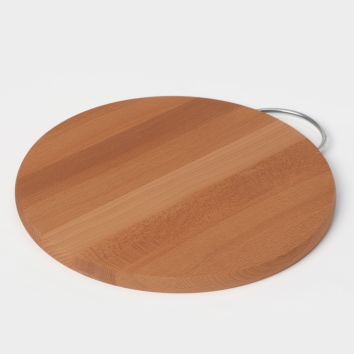 Доска разделочная Adelica, с металлической ручкой, d=30 см, толщина 1,6 см, бук Доска разделочная Adelica, с металлической ручкой, d=30 см, толщина 1,6 см, бук