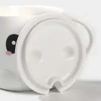 Кружка с ложкой &laquo;Панда&raquo;, 350 мл, керамика, белая