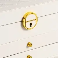 Шкатулка кожзам для украшений 3 яруса, цвет белый 23*17,5*13,5 см