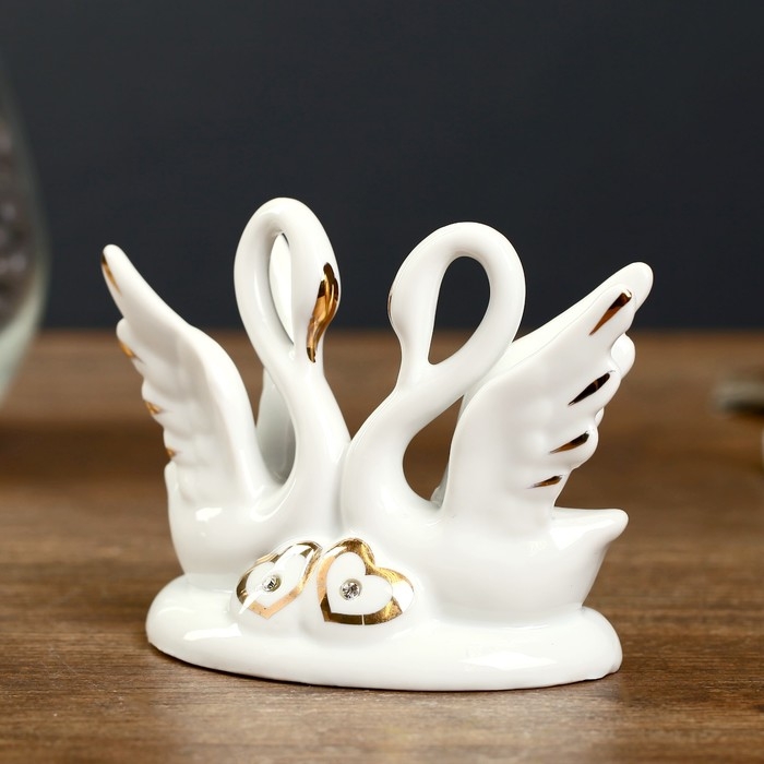 Сувенир под фарфор Сувенир под фарфор "2 лебедя изящество" стразы 10х5х9 см