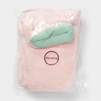 Чалма для сушки волос Доляна &laquo;Ушки&raquo;, микрофибра, с пуговкой, розовая