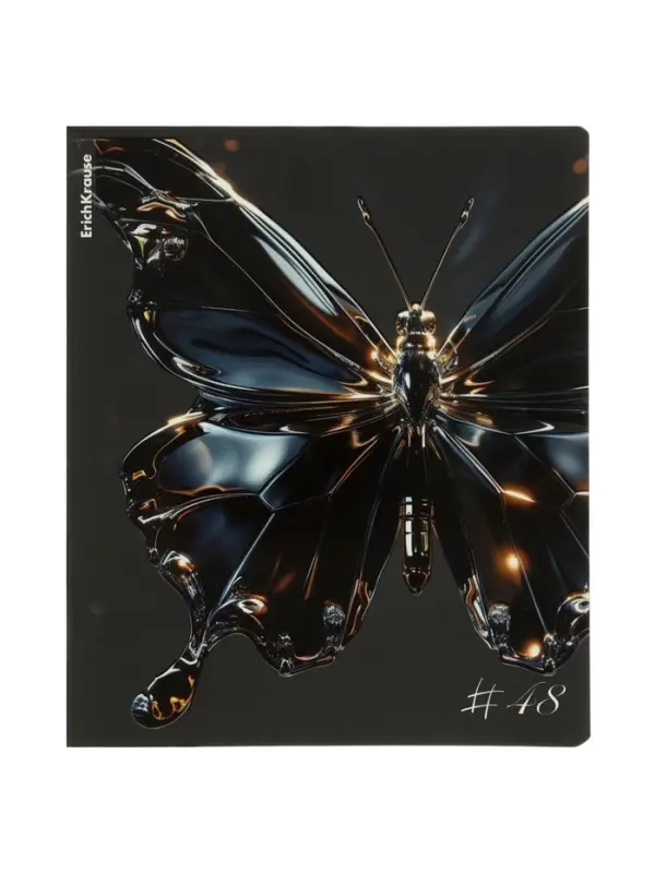 Тетрадь 48 листов в клетку, ErichKrause Glass Butterflies, 60 г/м&sup2;, МИКС