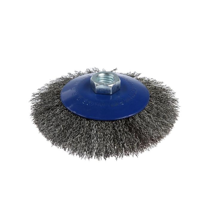 Щетка металлическая для УШМ ТУНДРА,  Щетка металлическая для УШМ ТУНДРА, "тарелка", М14, 125 мм