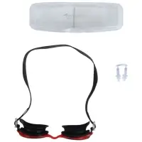 Очки для плавания детские ONLYTOP, беруши, цвет чёрный