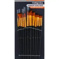 Кисти для рисования Calligrata, синтетика, 12 штук: № 1, 2, 3, 4, 5, 6, 7, 8, 9, 10, 11, 12
