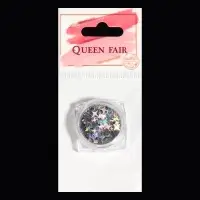 Пайетки для декора «Звёздная ночь», голографические, серебристый