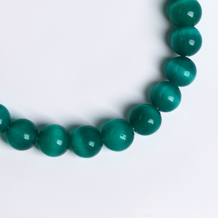 Бусины из натурального камня «Кошачий глаз» набор 50 шт., 1 шт. — 8 мм, зелёный Бусины из натурального камня «Кошачий глаз» набор 50 шт., 1 шт. — 8 мм, зелёный