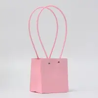 Сумка для цветов, квадратная, розовая, влагостойкая, 13&times;12&times;12 см