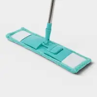Швабра для мытья пола плоская Доляна, насадка из микрофибры 42&times;12 см, телескопическая стальная ручка 68(122) см