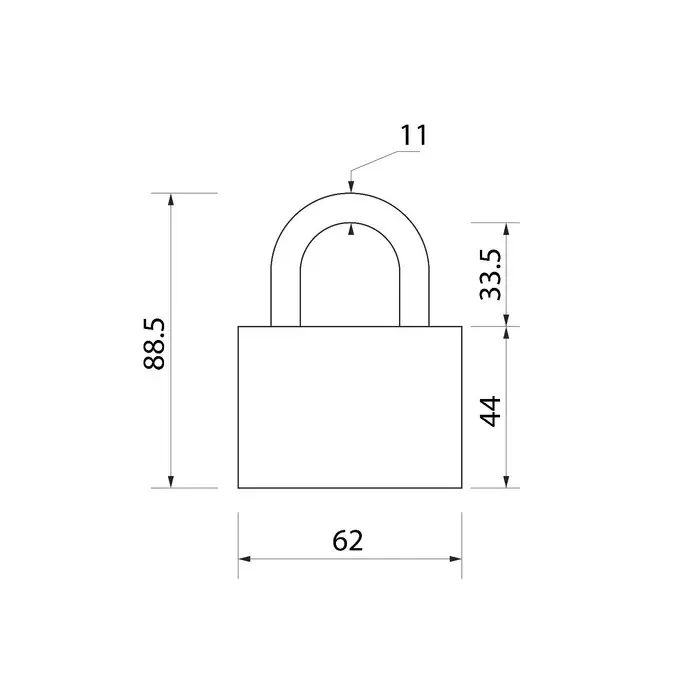 Замок навесной, 62&times;90 мм, 3 ключа