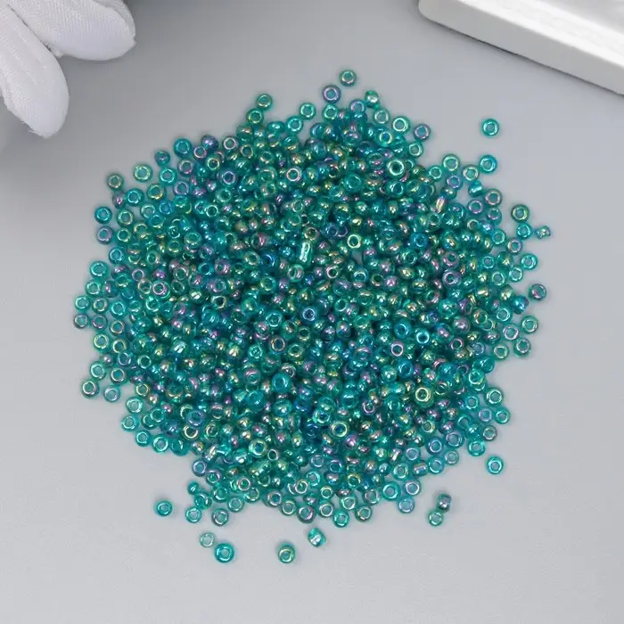 Бисер круглый размер 12/0  Бисер круглый размер 12/0 "Глубокий зелёный" 20 гр
