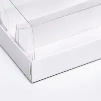 Кондитерская коробка складная под 2 эклера, белая, 9&times;13.5&times;7 см