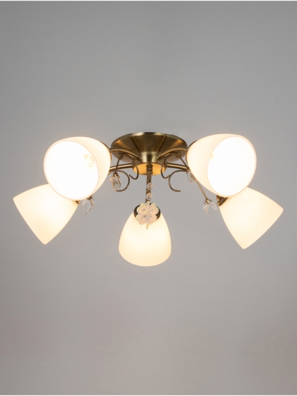 Люстра Люстра "Луиза" 5х40Вт Е27 бронза 58х58х26см