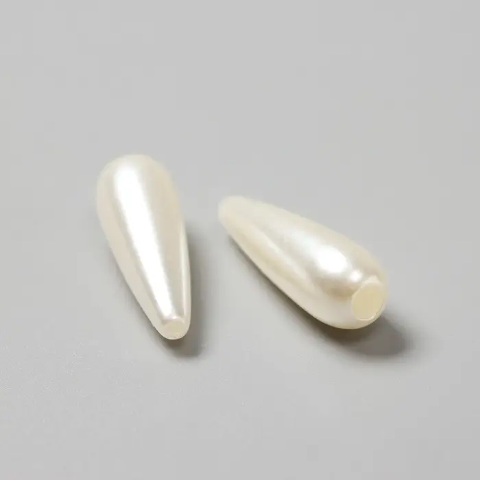 Бусины для творчества пластик "Жемчуг вытянутая капля" набор 20 гр 3х1х1 см