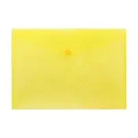 Папка-конверт на кнопке А4, 150 мкм, Calligrata Standard, прозрачная, желтая