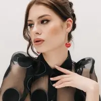 Серьги пластик &laquo;Ягодка&raquo;, черешня, красные в золоте