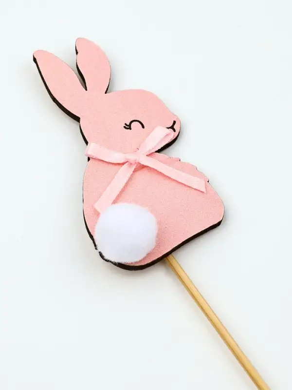 Топпер деревянный для украшения кулича &laquo;Кролик&raquo; на пасху, 7.3&times;4.2 см