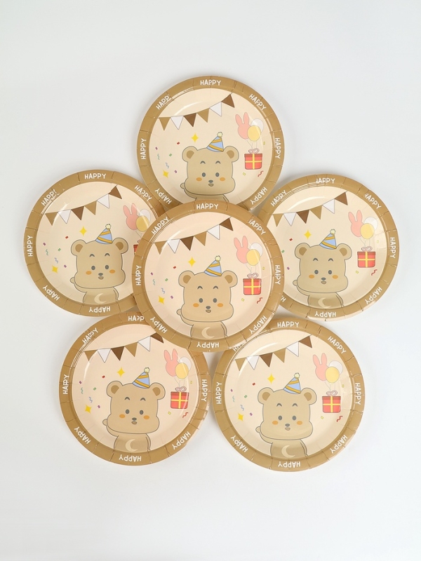 Набор бумажной посуды Набор бумажной посуды "Счастливый медвежонок", набор 12 шт.