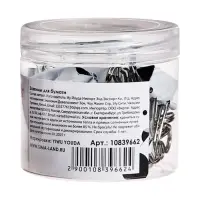 Набор зажимов для бумаг белых 19 мм 25 штук, в пластиковой тубе, TOP Calligrata