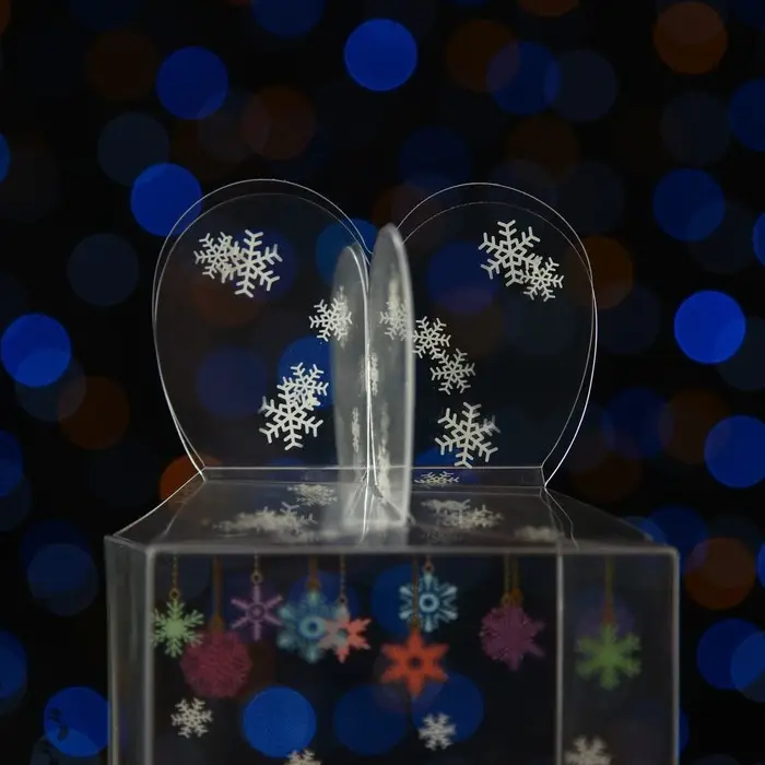 Коробка подарочная новогодняя складная ПВХ «Веселый Дед Мороз» 6×6×10 см Коробка подарочная новогодняя складная ПВХ «Веселый Дед Мороз» 6×6×10 см