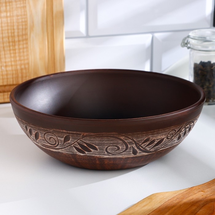 Салатник классический «Ангоб», 1л, 6 х 18,5 х 18,5см