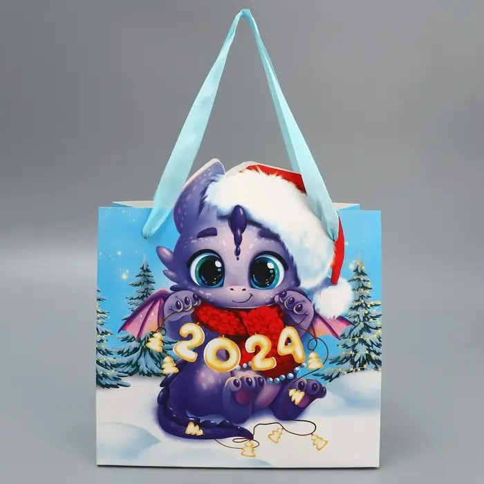 Пакет подарочный новогодний «Дракоша», 25 х 26.5 х 10 см Пакет подарочный новогодний «Дракоша», 25 х 26.5 х 10 см