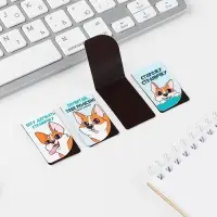 Закладки магнитные для книг, 4 шт «Собачка»