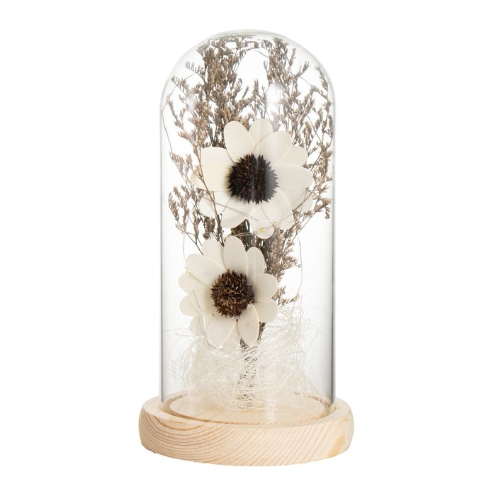 Ночник колба Ночник колба "Цветы" LED от батареек 3хААА 11х11х20 см RISALUX