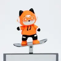 Игрушка, котёнок на скейтборде, оранжевый