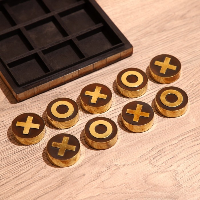 Игра настольная  Игра настольная "Крестики-нолики" 16х16 см, полирезин, кость