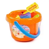 Набор игрушек для песочницы, 8 предметов: ведро, ситечко, лопатка, грабельки, формочки, МИКС