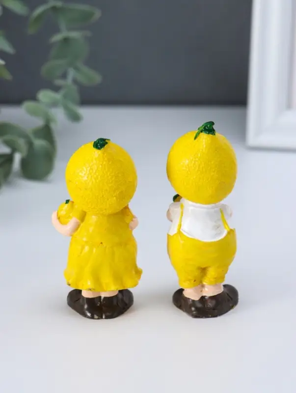Сувенир полистоун "Малыши-лимончики" набор 2 шт 2,8х3,7х7,9 см