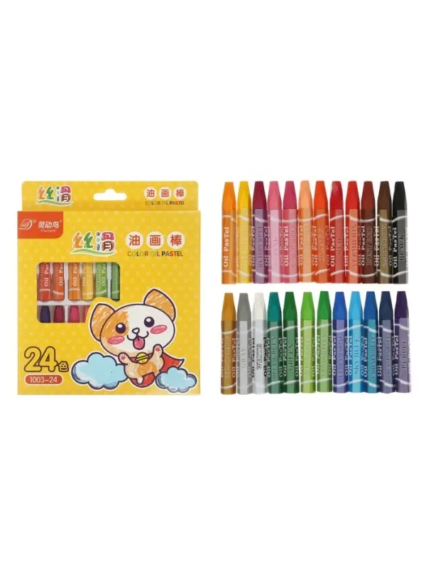 Пастель масляная 24 цвета, в бумажном держателе, в картонной коробке