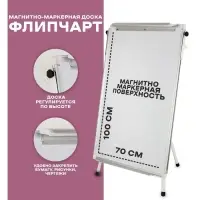 Флипчарт магнитно-маркерный, Calligrata, регулировка высоты, 70&times;100 см