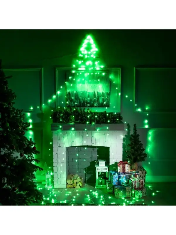 Светодиодная фигура &laquo;Ёлка&raquo; 3.5 м, пластик, 9 нитей, 31 В, свечение зелёное