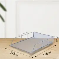 Лоток для бумаг А4, горизонтальный, металлическая сетка, 1 отделение, серый