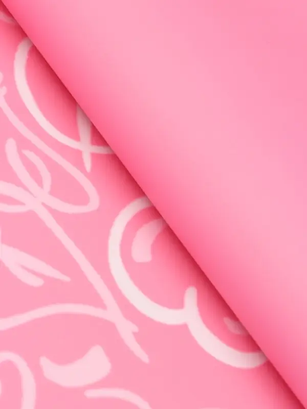 Пленка для цветов, "Сердца", розовая, 57х57 см